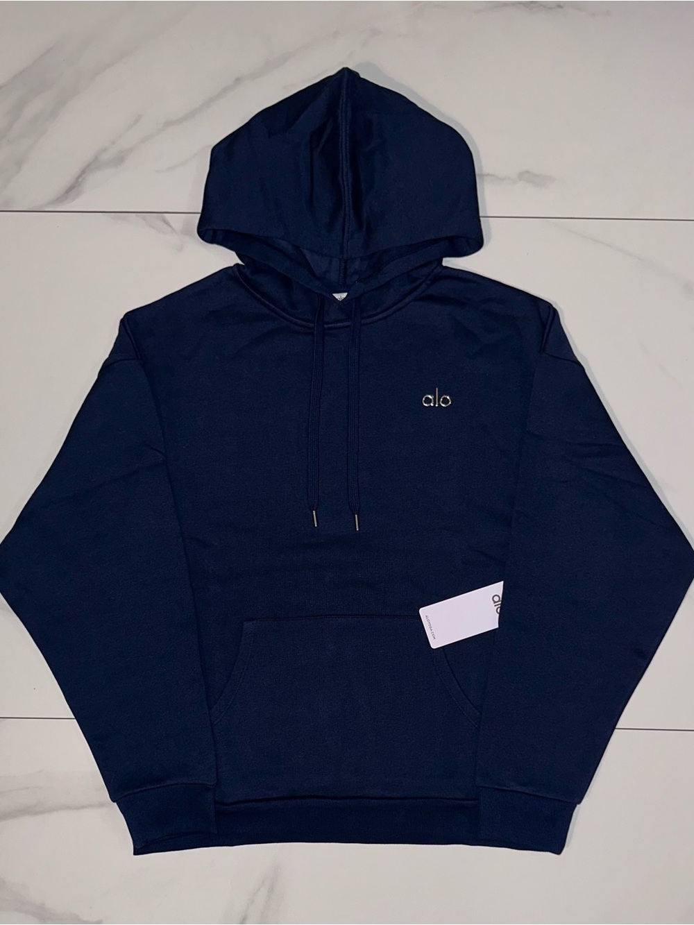 Alo Yoga Accolade Hoodie Navy Pullover Sweatshirt Large